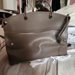 Furla- Elegant Taupe Leather Handbag